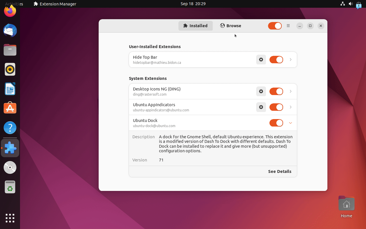 自动隐藏顶栏ubuntu设置
