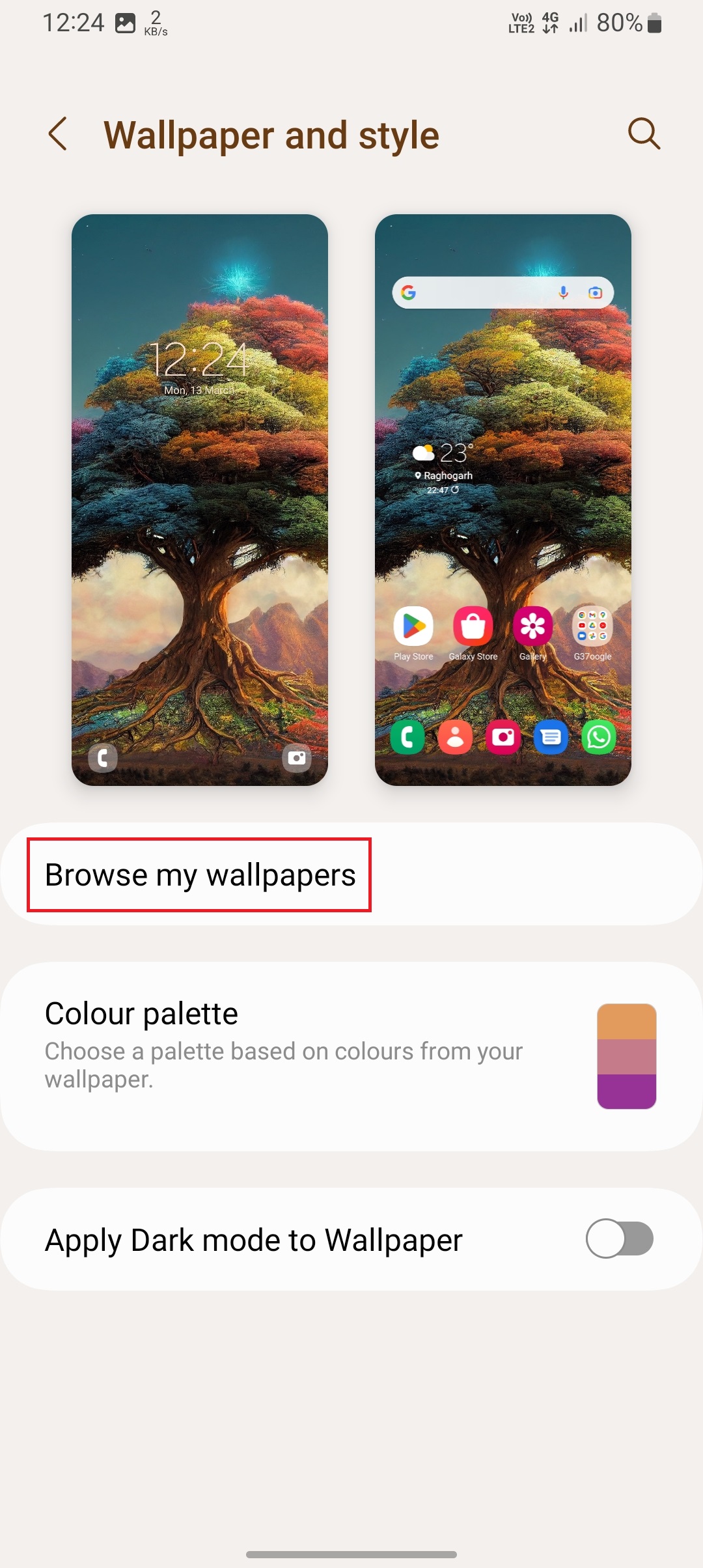 浏览我的壁纸选项