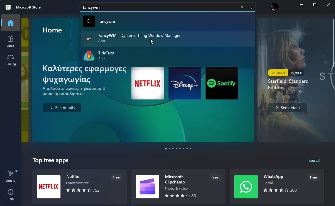 Microsoft Store 搜索 FancyWM