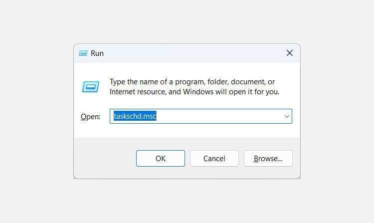 使用 Windows Run 打开任务计划程序