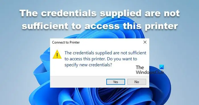 printer credential error