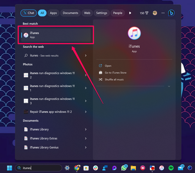 itunes 运行诊断 Windows 11