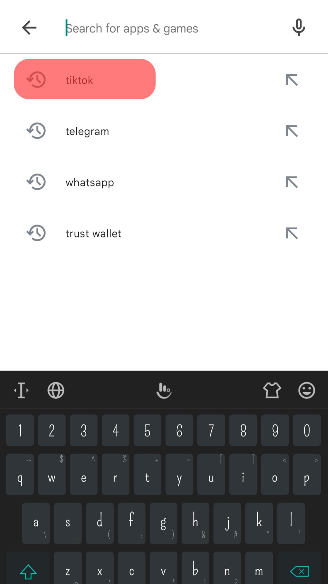 搜索 Tiktok Play 商店