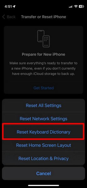 重置 iPhone 键盘词典 1 1