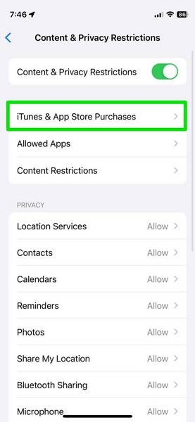 App Store 允许屏幕使用时间 1