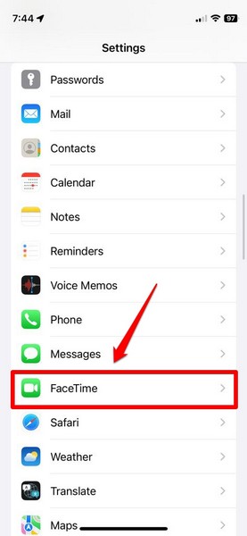 启用和禁用 FaceTime iPhone ios 17 1