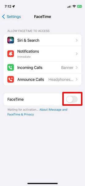 启用和禁用 FaceTime iPhone ios 17 2