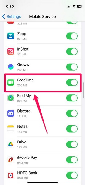FaceTime 已启用，可用于与 iPhone 进行移动约会