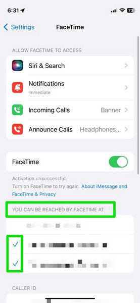 FaceTime 通知设置 2