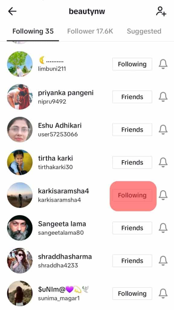 检查用户名旁边的状态