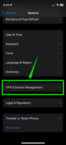 禁用 VPN iphone 1