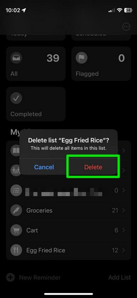 删除杂货清单 iphone ios 17 3