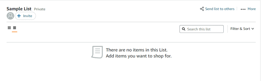 您的愿望清单现已创建