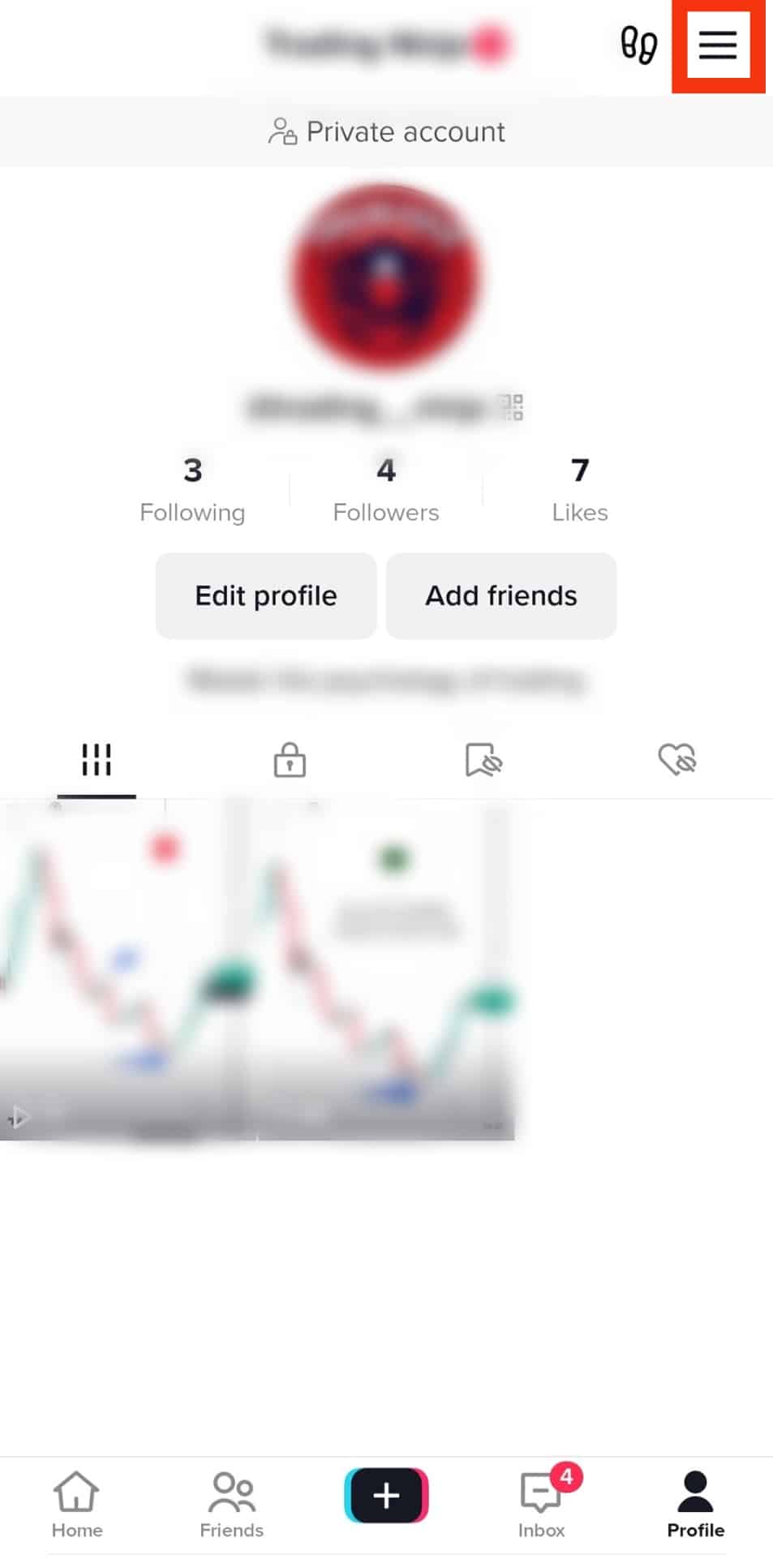 点击顶部的三行