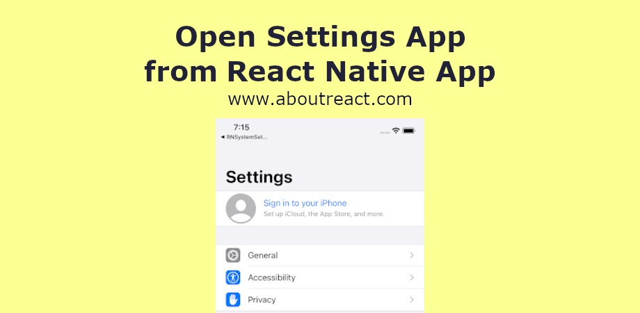 如何从React Native应用程序打开设置应用程序