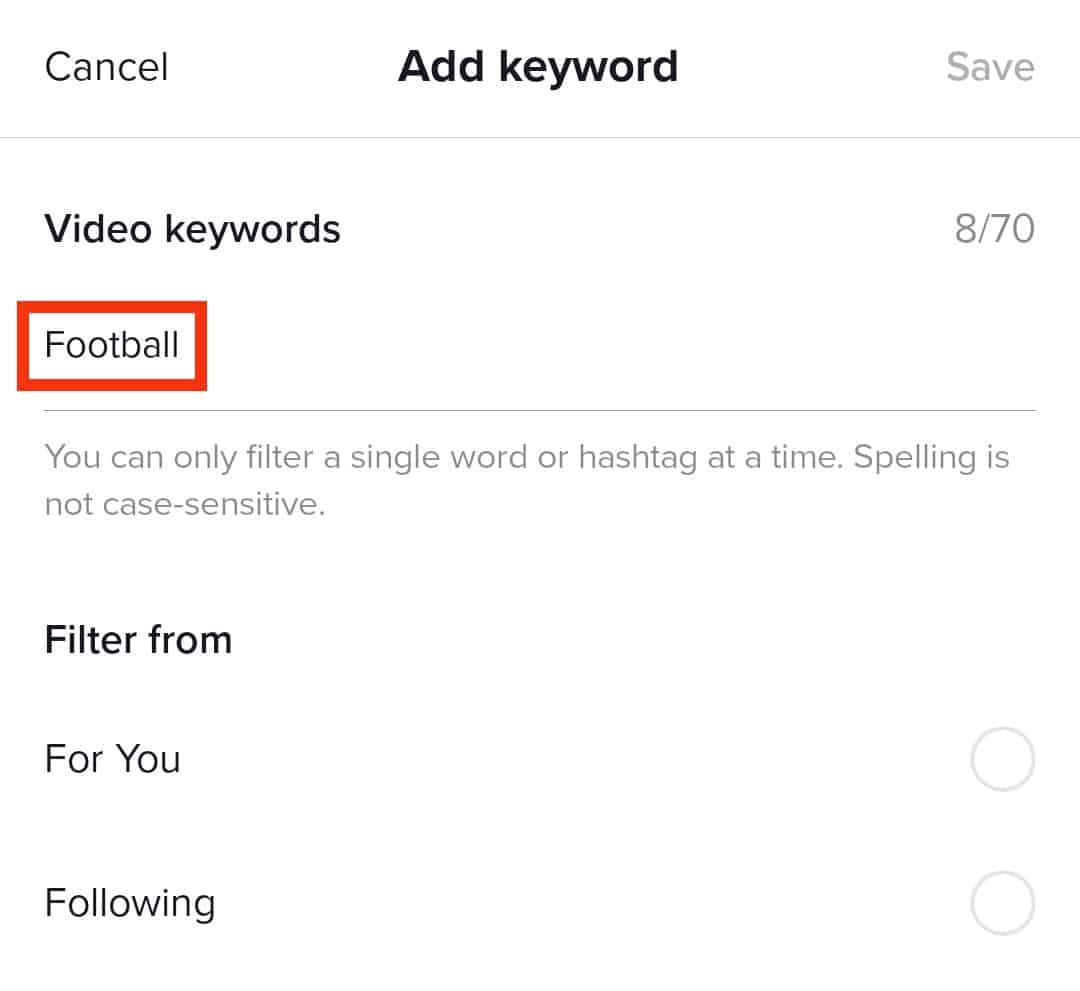 插入您不想看到的兴趣关键词