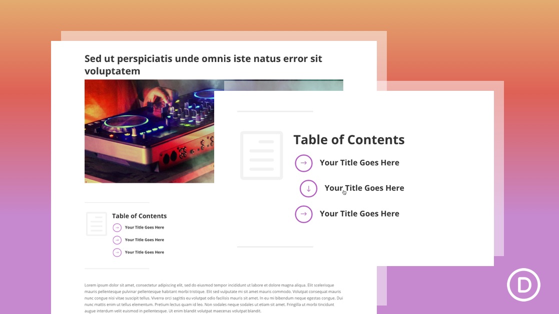 Create a Table of Content in Weebly