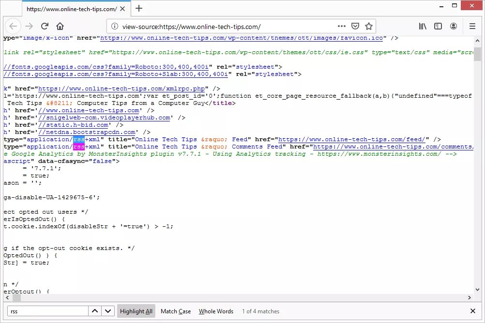 如何在网站上查找RSS源
