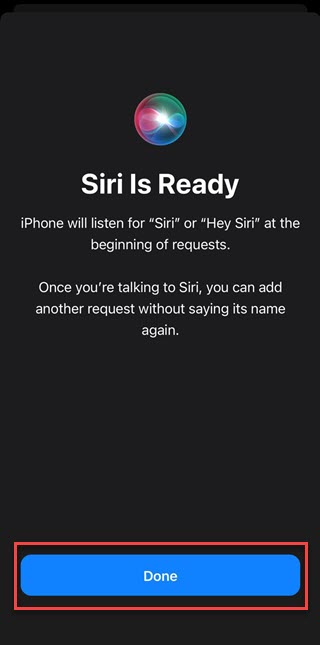 完成 Siri 设置