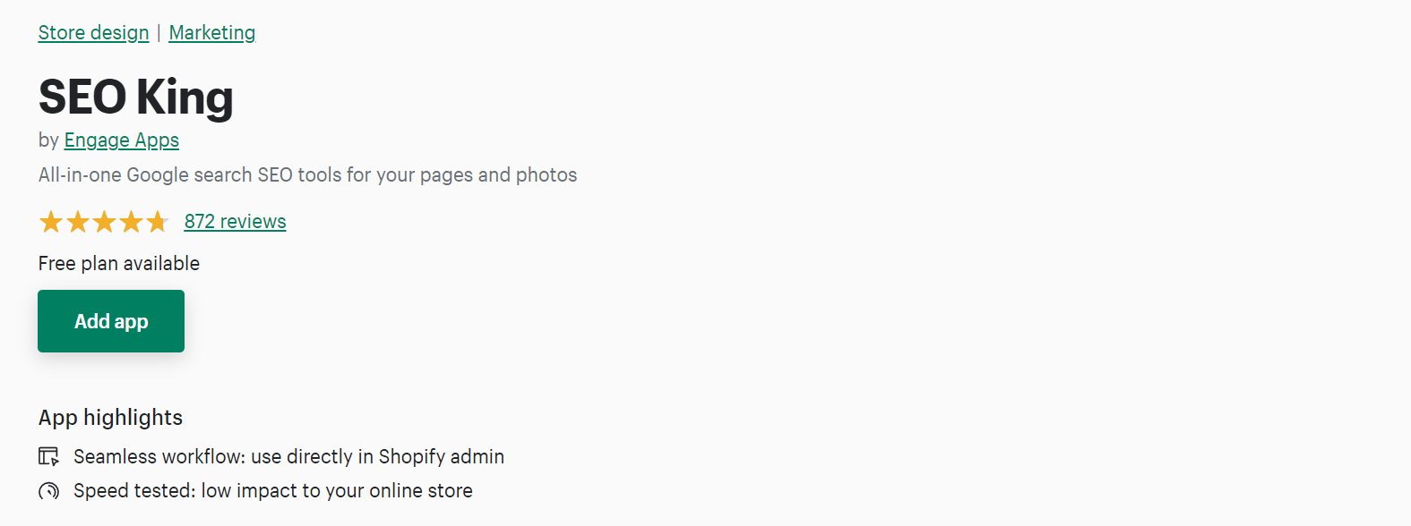 适用于 Shopify 的 SEO 应用