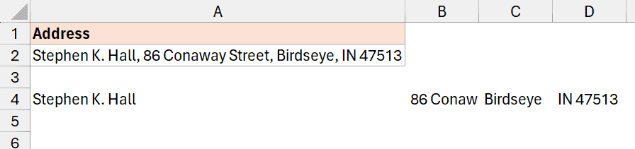 文本到列的结果