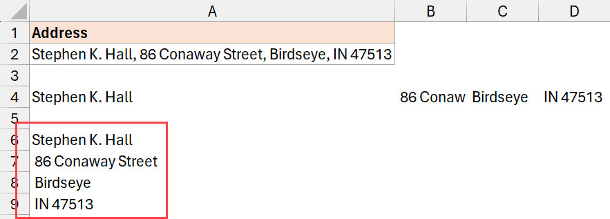 文本列结果已转置