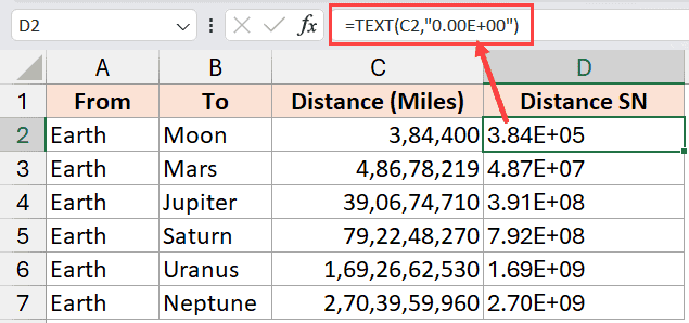 TEXT函数获取科学记数法