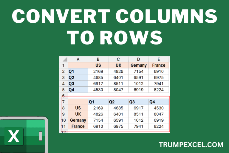 Convert Columns to Rows in Excel