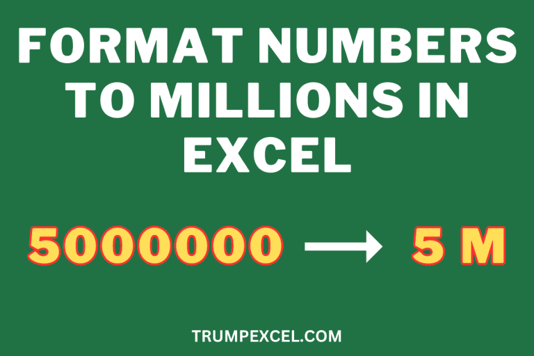 Format Numbers to Millions in Excel