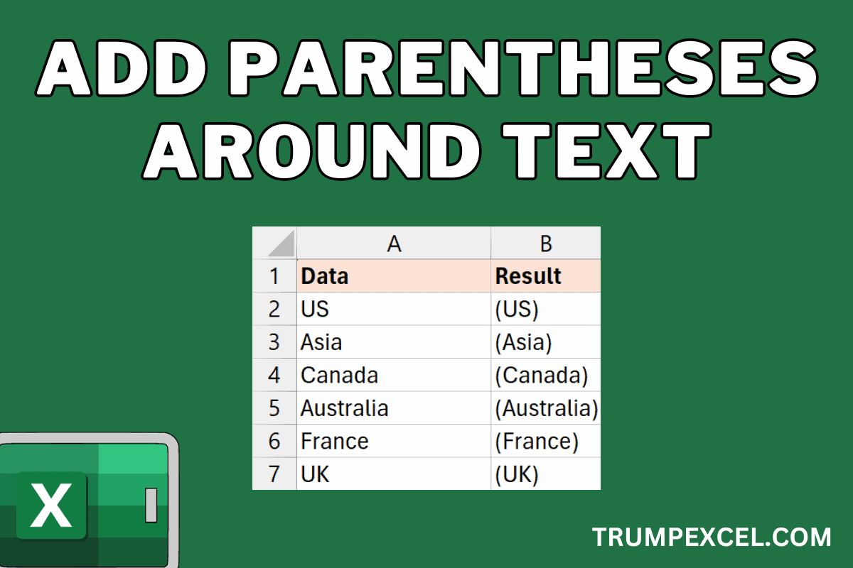 How to Add Parentheses Around Text in
