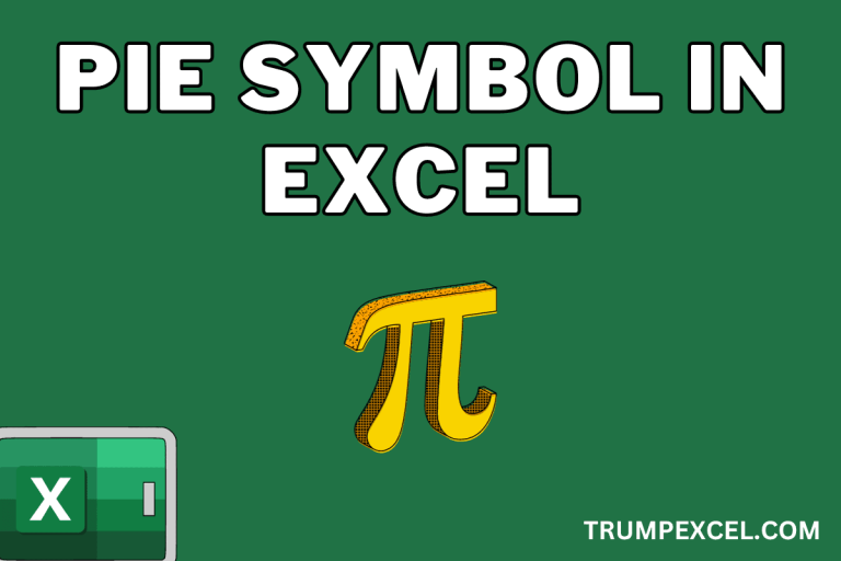 Insert Pi Symbol π in Excel