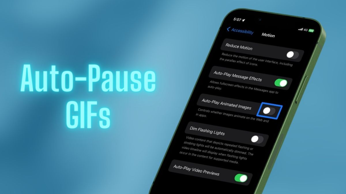 disable auto play GIFs on iphone in ios 17