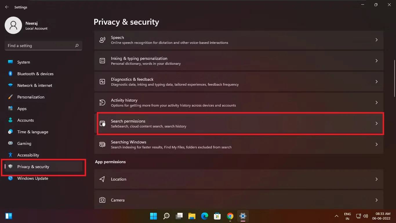 如何在Windows 11 Web搜索设置严格的安全搜索结果