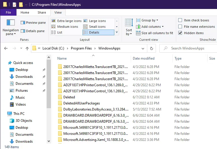 如何在Windows上访问受保护的WindowsApps文件夹
