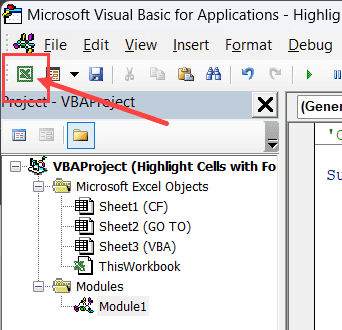 单击查看 Microsoft Excel 图标