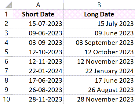 短日期和长日期格式的日期