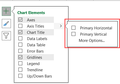 主要水平和主要垂直选项