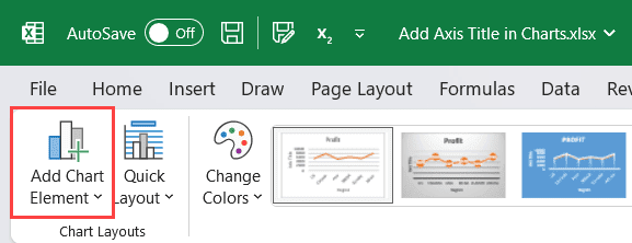 单击添加图表元素选项