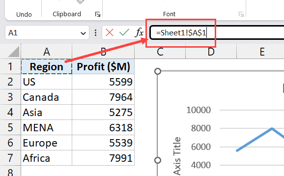 选择您要链接的单元格
