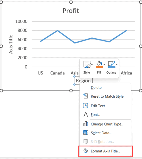 单击“设置轴标题格式”框