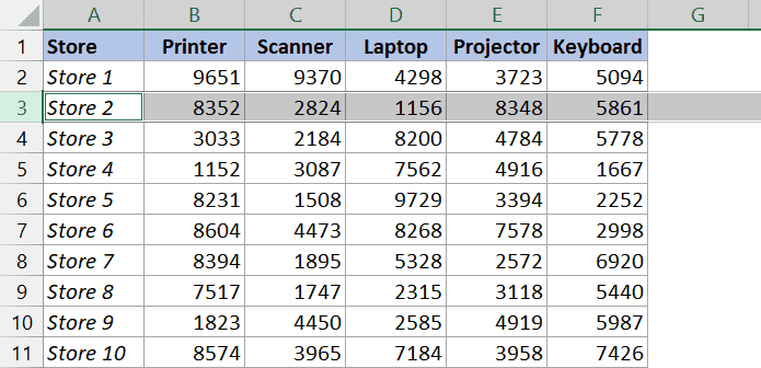手动选择第一行