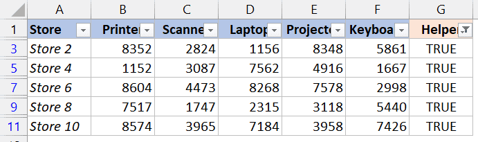 仅可见可以选择的替代行
