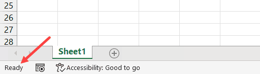 Excel 状态栏中的单元格模式