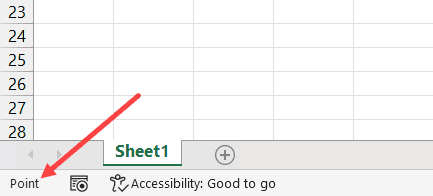 Excel 状态栏中的点模式