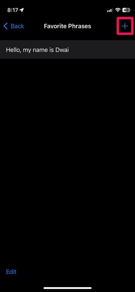 添加最喜欢的短语现场演讲 iphone ios 17 2