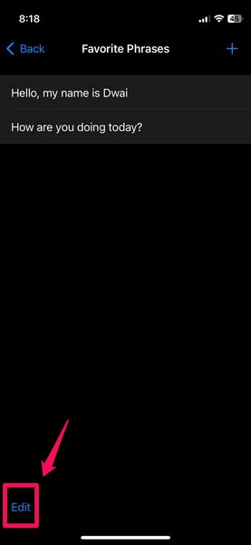 添加最喜欢的短语现场演讲 iphone ios 17 4