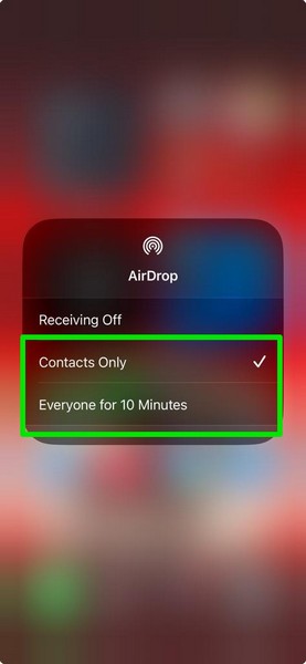 AirDrop 可发现性设置 1