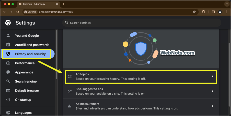 打开广告主题部分