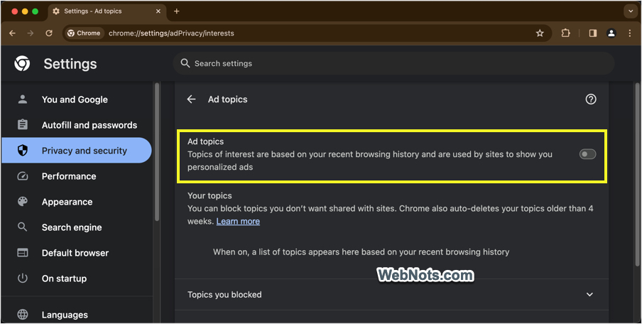 在 Chrome 中禁用广告主题