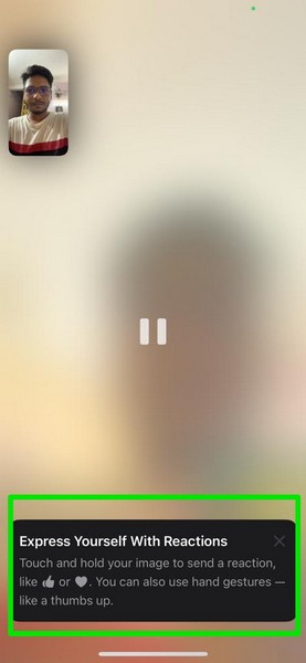 iPhone iOS 17 上的 FaceTime 手势反应 1